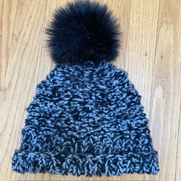 Norla Canada Black and Gray marled beanie with pom pom - Picture 1 of 4
